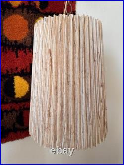 Vintage MCM Mid Century Hanging Swag Drum Textured Pendant Lamp