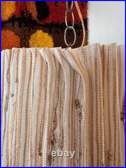 Vintage MCM Mid Century Hanging Swag Drum Textured Pendant Lamp