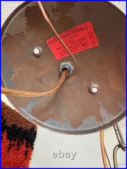 Vintage MCM Mid Century Hanging Swag Drum Textured Pendant Lamp