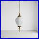 Vintage MCM Mid Century Modern iridescent globe hanging lamp/light with brass