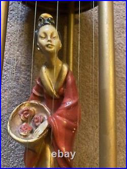 Vintage MCM-Mid Century-Raining-Oil-Hanging-Swag Lamp-Chinese Goddess-Oriental