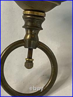 Vintage MCM Moe Hanging Lamp Plug-In Metal Burgundy/Brass Long Chain 13ft