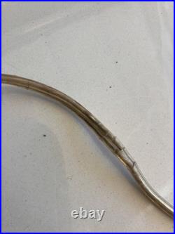 Vintage MCM Orange/Amber Ribbed Glass Globe Hanging Swag Lamp Works Read Look