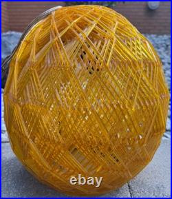 Vintage MCM Orange Swag Spun Acrylic Swag Mid Century Modern Lamp Lighting 1960s