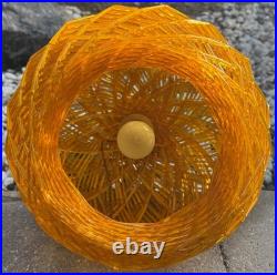 Vintage MCM Orange Swag Spun Acrylic Swag Mid Century Modern Lamp Lighting 1960s