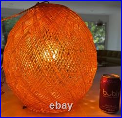 Vintage MCM Orange Swag Spun Acrylic Swag Mid Century Modern Lamp Lighting 1960s