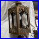 Vintage MCM Ornate Gothic Hanging Swag Lamp Hollywood Regency Pendant GIM 3056