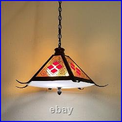 Vintage MCM Pizza Parlor Hanging Swag Lamp Retro Light