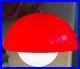 Vintage MCM Red Acrylic Dome Swag Light Hanging Lamp Mid Century Modern 60s 70s