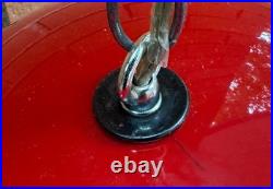 Vintage MCM Red Acrylic Dome Swag Light Hanging Lamp Mid Century Modern 60s 70s