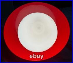 Vintage MCM Red Acrylic Dome Swag Light Hanging Lamp Mid Century Modern 60s 70s