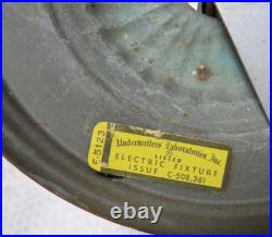 Vintage MCM Regency Cast Metal Gothic Style 5 Color Panel Hanging Swag Lamp