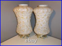 Vintage MCM Retro Swag Glass Pole Hanging Lamp Light Pendant Fixtures PAIR