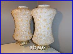 Vintage MCM Retro Swag Glass Pole Hanging Lamp Light Pendant Fixtures PAIR