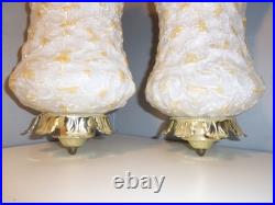 Vintage MCM Retro Swag Glass Pole Hanging Lamp Light Pendant Fixtures PAIR