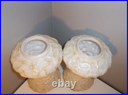 Vintage MCM Retro Swag Glass Pole Hanging Lamp Light Pendant Fixtures PAIR