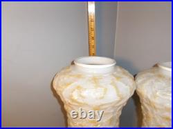 Vintage MCM Retro Swag Glass Pole Hanging Lamp Light Pendant Fixtures PAIR