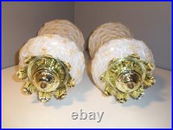Vintage MCM Retro Swag Glass Pole Hanging Lamp Light Pendant Fixtures PAIR
