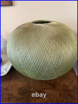 Vintage MCM String Pendant Hanging Light Lamp Green Fiberglass