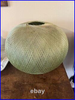 Vintage MCM String Pendant Hanging Light Lamp Green Fiberglass