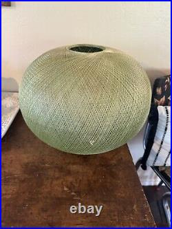 Vintage MCM String Pendant Hanging Light Lamp Green Fiberglass