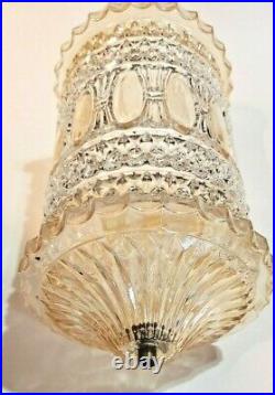 Vintage MCM Swag Lamp Hollywood Regency Glass Hanging Light Mid Century Pendant
