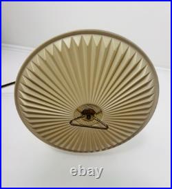 Vintage MCM Tole Wall Lamp Hanging Swag Off White And Brass Mid Century Modern