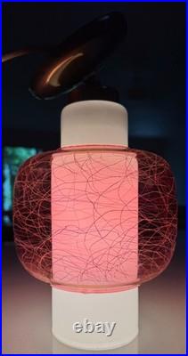 Vintage MCM Virden Pendant Lamp Pink White Glass Mid Century Modern 60s Lighting