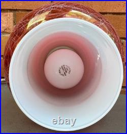 Vintage MCM Virden Pendant Lamp Pink White Glass Mid Century Modern 60s Lighting