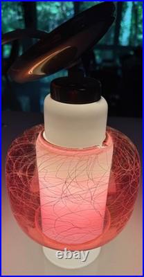 Vintage MCM Virden Pendant Lamp Pink White Glass Mid Century Modern 60s Lighting