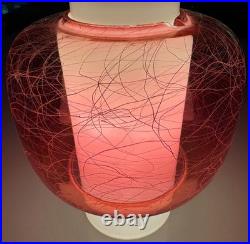 Vintage MCM Virden Pendant Lamp Pink White Glass Mid Century Modern 60s Lighting
