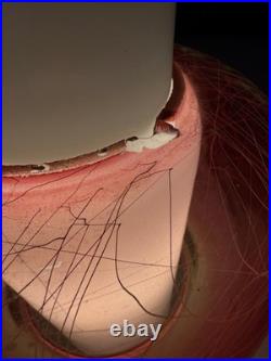 Vintage MCM Virden Pendant Lamp Pink White Glass Mid Century Modern 60s Lighting