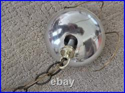 Vintage MCM White Milk Glass Hanging Swag Ceiling Lamp Chandelier Hollywood