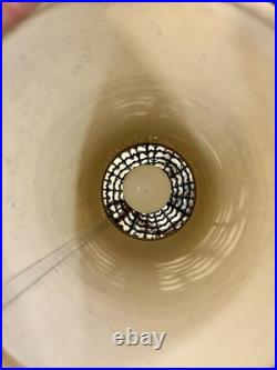 Vintage MCM Wicker Hanging Latern Light Fixture