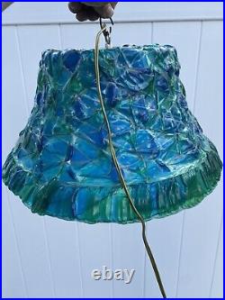 Vintage MID-CENTURY MODERN Acrylic Lucite Hanging Swag Lamp Light 16x9