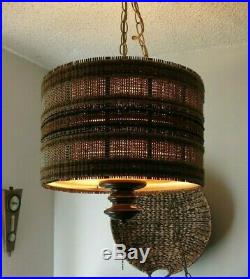 Vintage MID CENTURY MODERN Large Hanging Swag Lamp Light