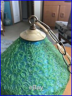 Vintage MID-CENTURY MODERN Spaghetti Globe HANGING PENDANT LAMP Swag Light EAMES