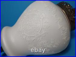 Vintage MID Century Glass Globe White Hanging Light Free Shipping