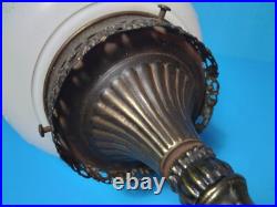 Vintage MID Century Glass Globe White Hanging Light Free Shipping