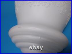 Vintage MID Century Glass Globe White Hanging Light Free Shipping