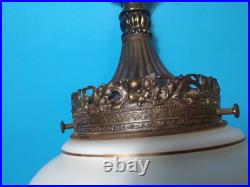 Vintage MID Century Glass Globe White Hanging Light Free Shipping