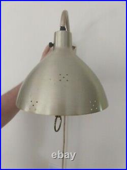 Vintage MID Century Modern Brass Swingarm Hanging Wall Lamp Light 9 Works