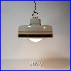 Vintage MID Century Modern Metal Speckled Pendant Globe Light Hanging Lamp Booth