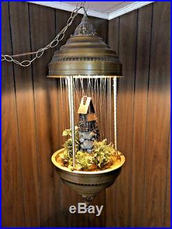 Vintage MINERAL OIL RAIN LAMP Gristmill drip motion mid century hanging light
