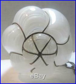 Vintage MURANO VENETIAN Handblown Caged Glass Hanging Ceiling Light Lamp Rewired