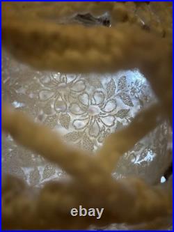 Vintage Macrame Hanging Glass Bubble Lamp MCM 20 Tall