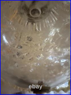 Vintage Macrame Hanging Glass Bubble Lamp MCM 20 Tall