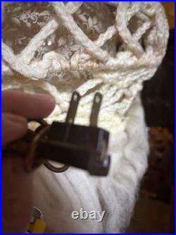 Vintage Macrame Hanging Glass Bubble Lamp MCM 20 Tall