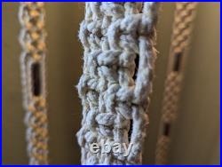 Vintage Macrame Retro Swag Lamp 80 Long With Bottom 19 Diameter Wooden Table