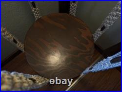 Vintage Macrame Retro Swag Lamp 80 Long With Bottom 19 Diameter Wooden Table